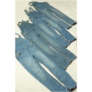 4 PC Girls Denim Overalls Jeans Lot - Thereabouts JCP , SZ 12, GUC - NWOT